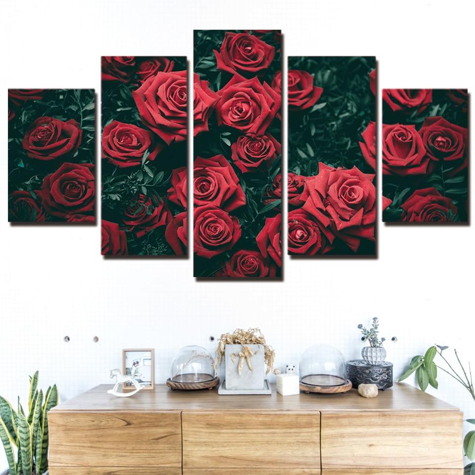 Flower 74 - Nature 5 Panel Canvas Art Wall Decor Flower 74 - Nature 5 Panel Canvas Art Wall Decor