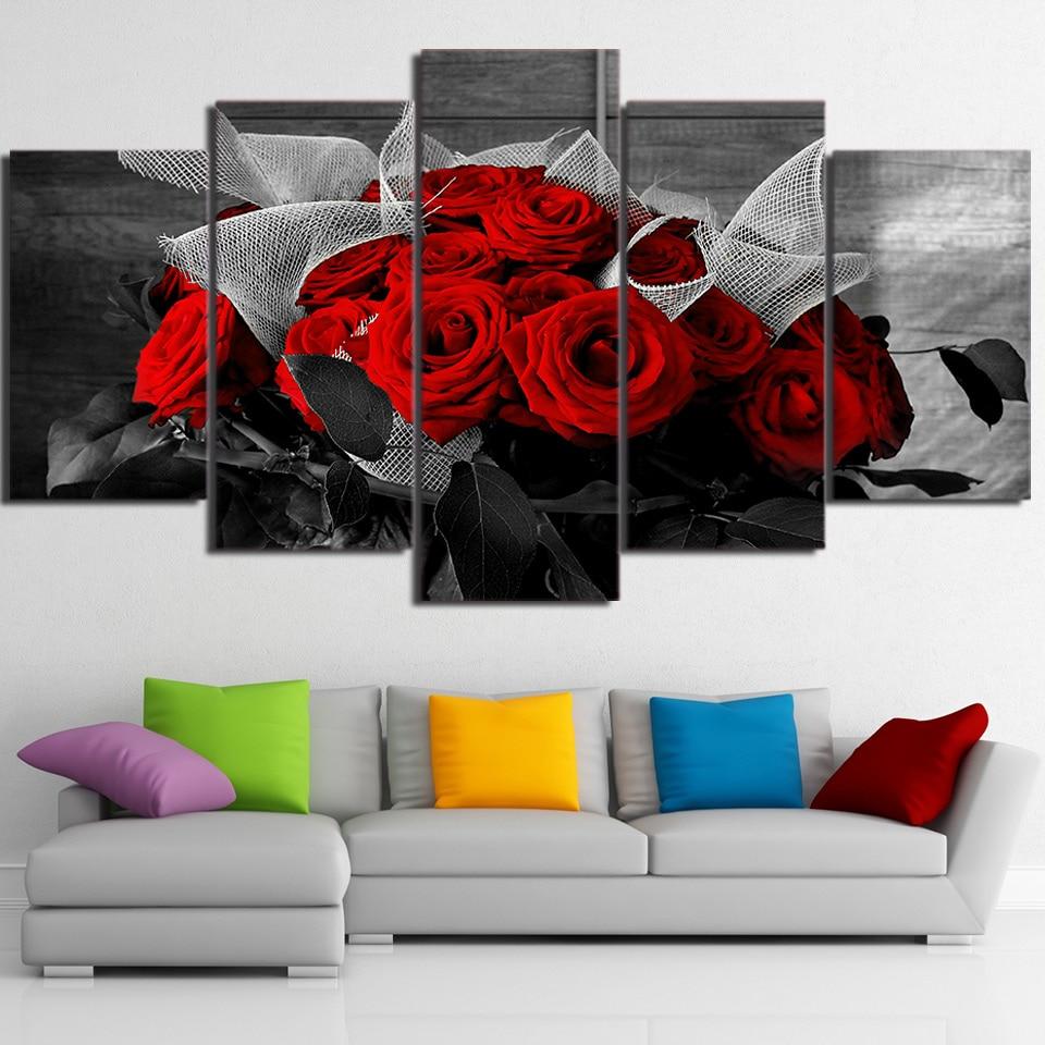 Flower 77 - Nature 5 Panel Canvas Art Wall Decor Flower 77 - Nature 5 Panel Canvas Art Wall Decor