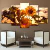 Flower 78 - Nature 5 Panel Canvas Art Wall Decor