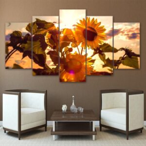 Flower 78 - Nature 5 Panel Canvas Art Wall Decor