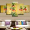 Flower 82 - Nature 5 Panel Canvas Art Wall Decor