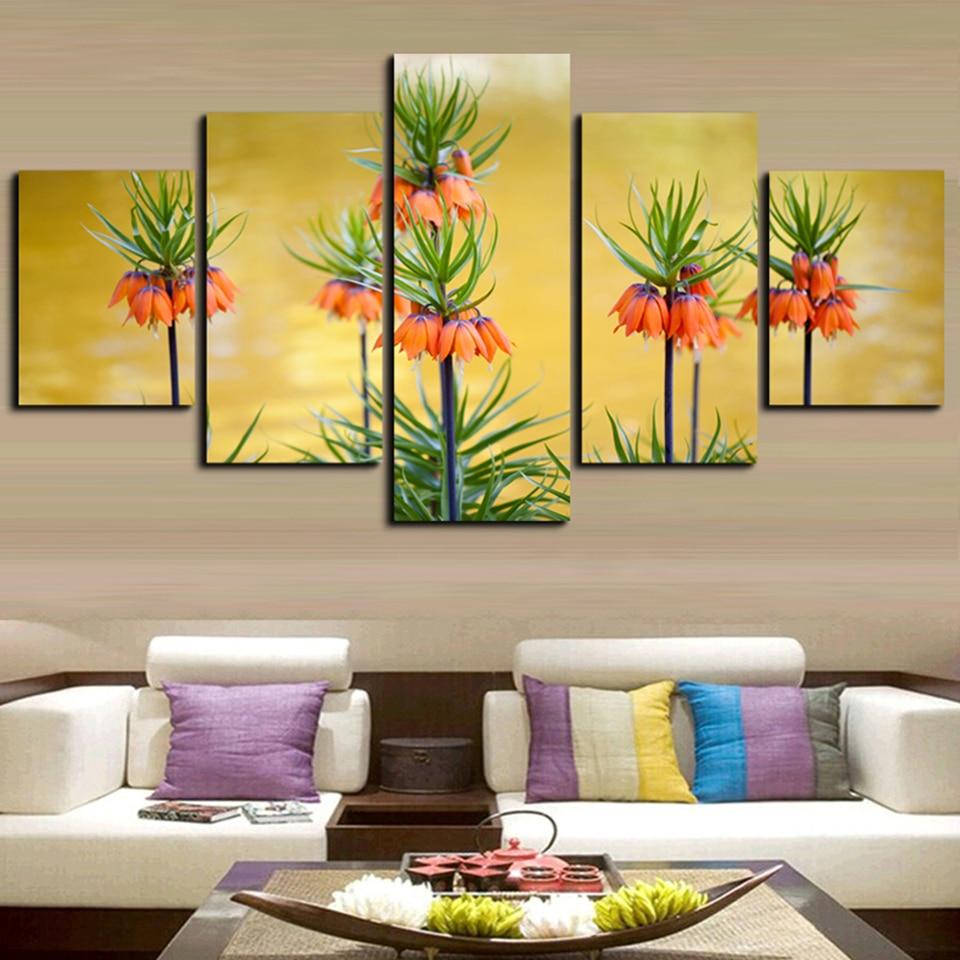 Flower 82 - Nature 5 Panel Canvas Art Wall Decor Flower 82 - Nature 5 Panel Canvas Art Wall Decor