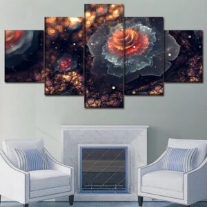 Flower 99 -Nature 5 Panel Canvas Art Wall Decor