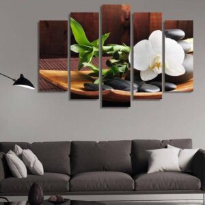 Flower Bb - Nature 5 Panel Canvas Art Wall Decor