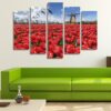 Flower Decorations - Nature 5 Panel Canvas Art Wall Decor