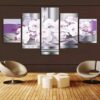 Flower Orchid Floral Large - Nature 5 Panel Canvas Art Wall Decor