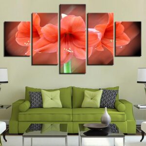 Flower Still Life - Nature 5 Panel Canvas Art Wall Decor