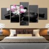 Flower & Stones - Nature 5 Panel Canvas Art Wall Decor