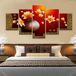 Flowers 50 - Nature 5 Panel Canvas Art Wall Decor