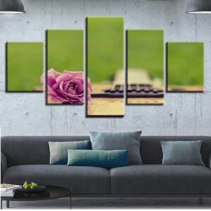 Flowers Guitar 32 - Music 5 Panel Canvas Art Wall Decor