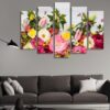 Flowers Show - Nature 5 Panel Canvas Art Wall Decor