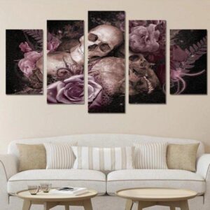 Flowery Skulls Canvas Home Decor