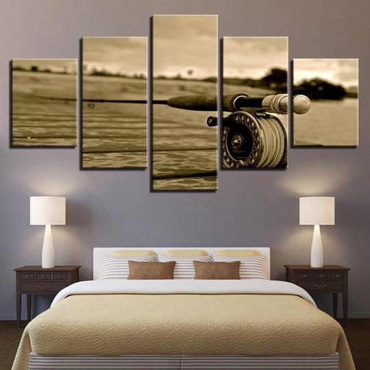 Fly Fishing 1 - Fishing 5 Panel Canvas Art Wall Decor Fly Fishing 1 - Fishing 5 Panel Canvas Art Wall Decor