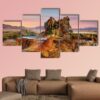 Fly Gyser In Nevada - Nature 5 Panel Canvas Art Wall Decor