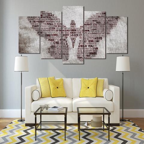 Flying For The Lighting - Abstract 5 Panel Canvas Art Wall Decor Flying For The Lighting - Abstract 5 Panel Canvas Art Wall Decor