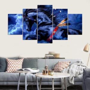 Flying Horse - Animal 5 Panel Canvas Art Wall Decor
