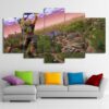 Fn Battle Royale Playground - Gaming 5 Panel Canvas Art Wall Decor