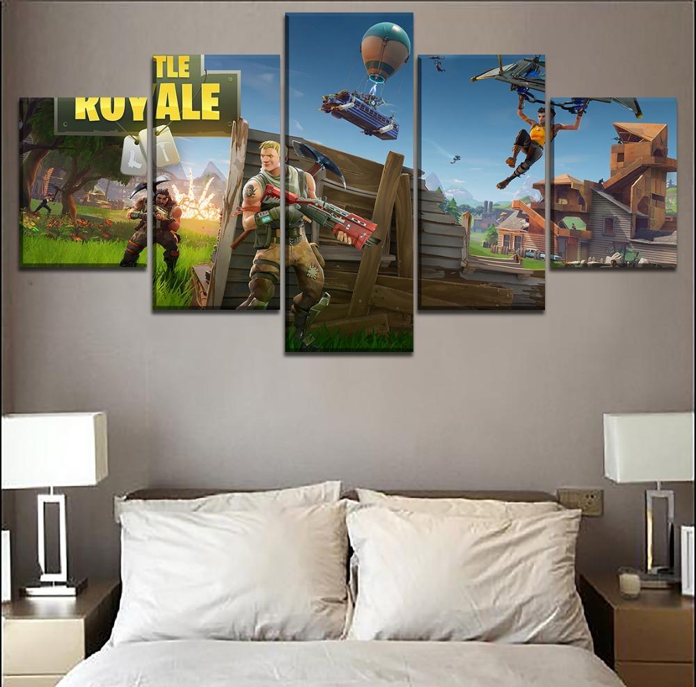 Fn Battle Royale - Gaming 5 Panel Canvas Art Wall Decor Fn Battle Royale - Gaming 5 Panel Canvas Art Wall Decor