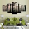 Foggy Forest - Nature 5 Panel Canvas Art Wall Decor