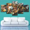 Food Honey And Bread - Kitchen 5 Panel Canvas Art Wall Decor