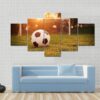 Football In The Sunset - Sport 5 Panel Canvas Art Wall Decor