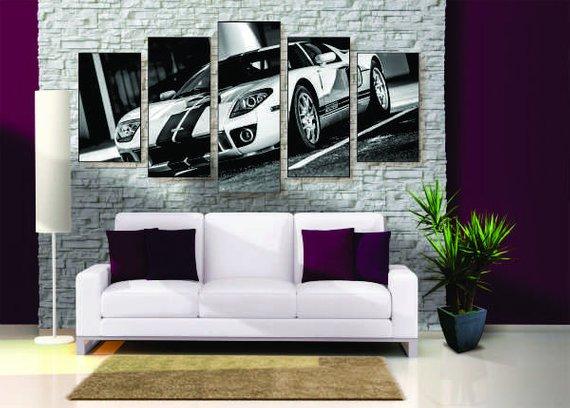 Ford Gt 2 - Automative 5 Panel Canvas Art Wall Decor Ford Gt 2 - Automative 5 Panel Canvas Art Wall Decor