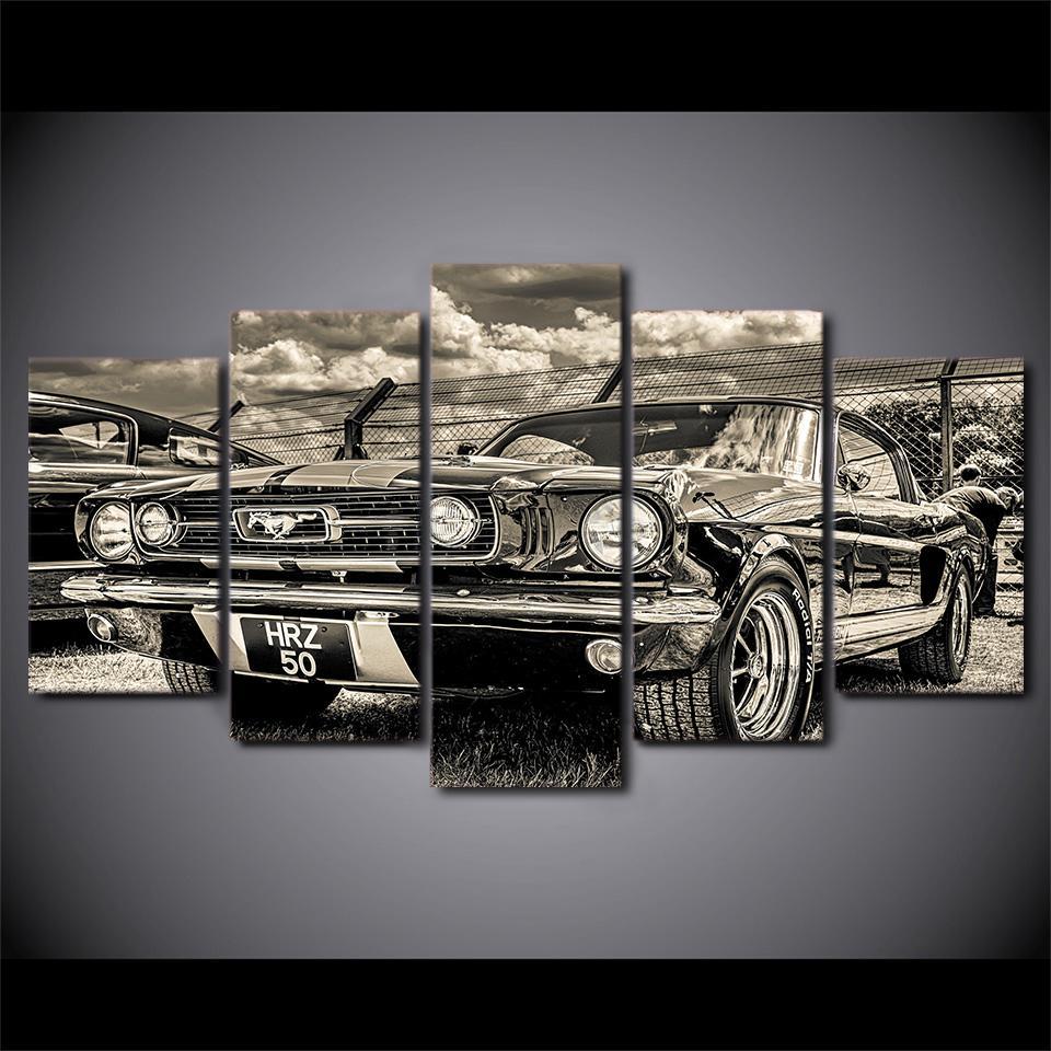 Ford Mustang 1965 - Automative 5 Panel Canvas Art Wall Decor Ford Mustang 1965 - Automative 5 Panel Canvas Art Wall Decor