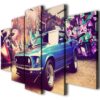Ford Mustang Beauty Sport Car - Automative 5 Panel Canvas Art Wall Decor