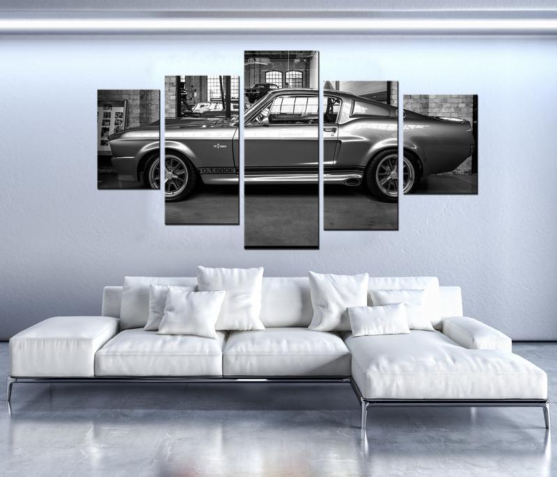 Ford Mustang Gt500 Eleanor - Automative 5 Panel Canvas Art Wall Decor Ford Mustang Gt500 Eleanor - Automative 5 Panel Canvas Art Wall Decor