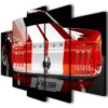 Ford Mustang Gt500 Red - Automative 5 Panel Canvas Art Wall Decor