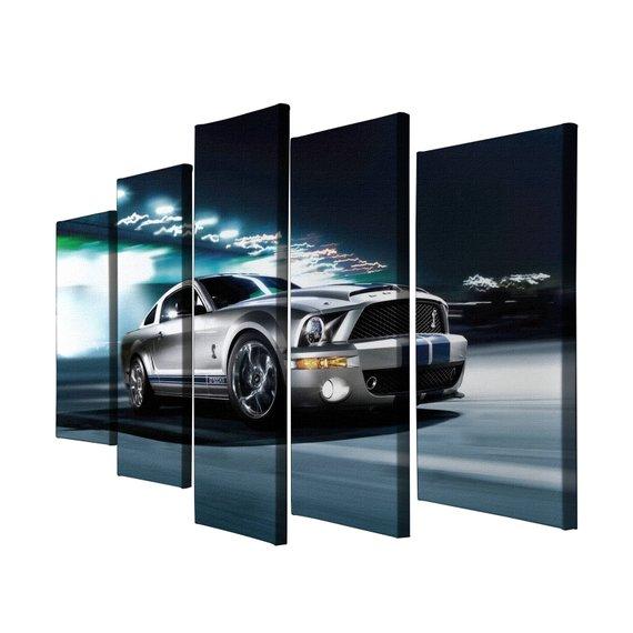 Ford Mustang Racing Beautiful Sport Car - Automative 5 Panel Canvas Art Wall Decor Ford Mustang Racing Beautiful Sport Car - Automative 5 Panel Canvas Art Wall Decor