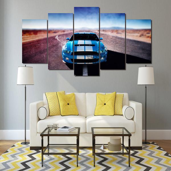 Ford Mustang Shelby Cobra Road 01 - Automative 5 Panel Canvas Art Wall Decor Ford Mustang Shelby Cobra Road 01 - Automative 5 Panel Canvas Art Wall Decor