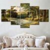 Forest 33 - Nature 5 Panel Canvas Art Wall Decor