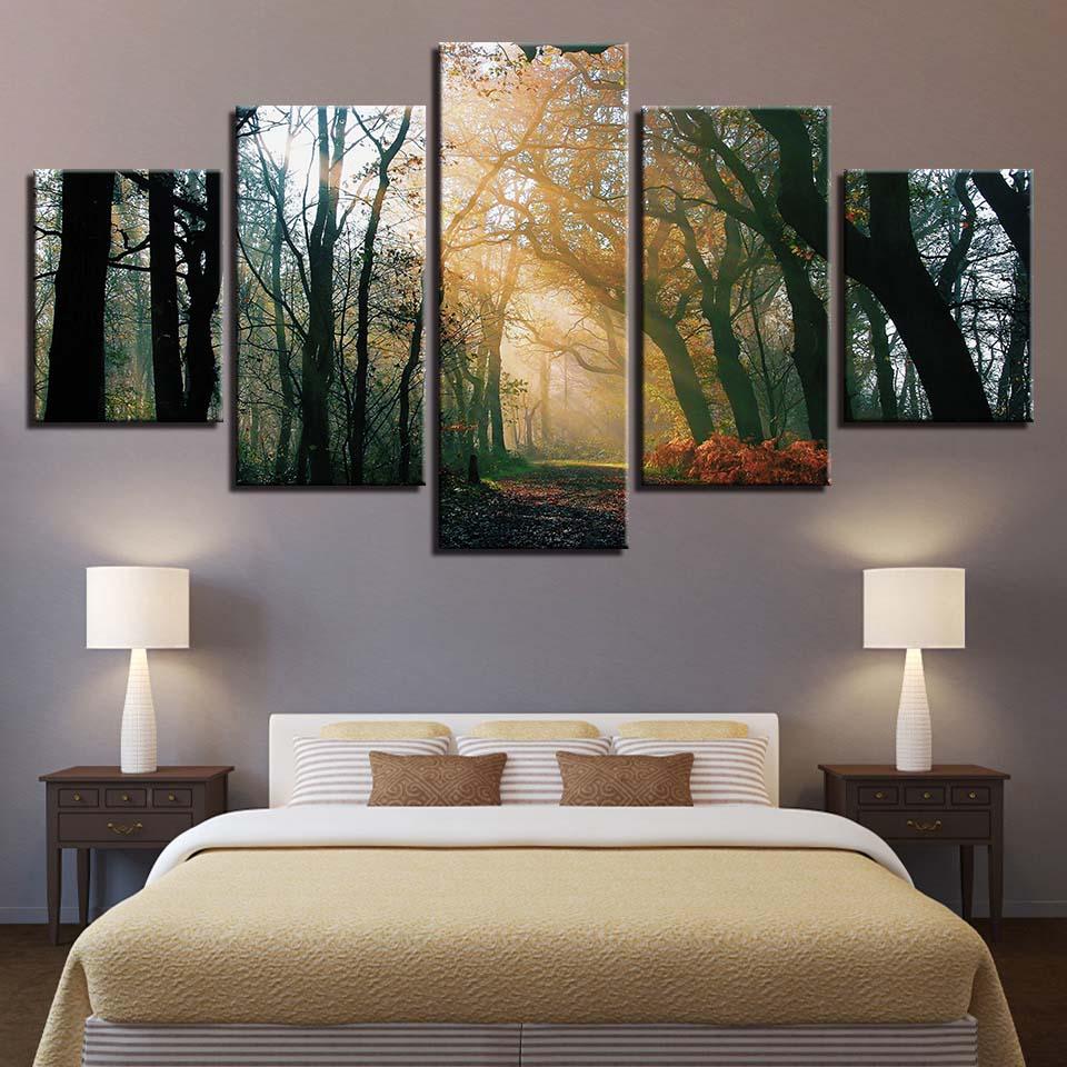 Forest 5 - Nature 5 Panel Canvas Art Wall Decor Forest 5 - Nature 5 Panel Canvas Art Wall Decor