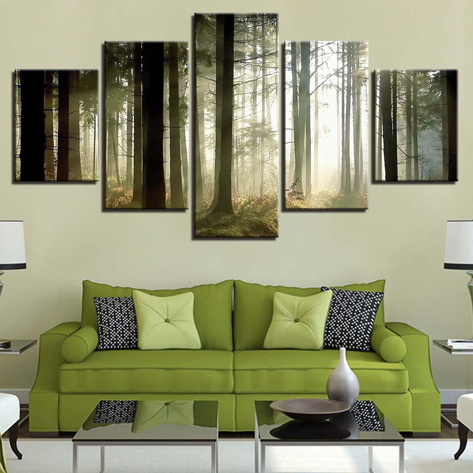Forest 50 - Nature 5 Panel Canvas Art Wall Decor Forest 50 - Nature 5 Panel Canvas Art Wall Decor