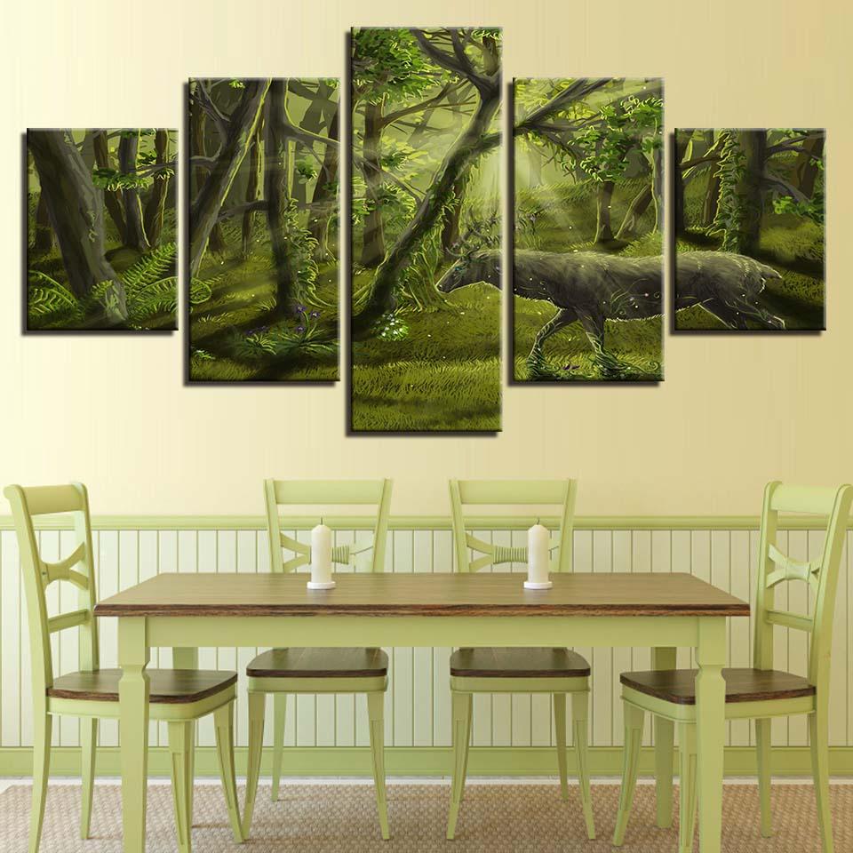 Forest 9 - Nature 5 Panel Canvas Art Wall Decor Forest 9 - Nature 5 Panel Canvas Art Wall Decor
