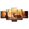 Forest Animal Deer - Animal 5 Panel Canvas Art Wall Decor