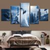 Forest Animal Snow Wolf - Animal 5 Panel Canvas Art Wall Decor