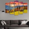 Forest Edge Bright Scene Let Go - Nature 5 Panel Canvas Art Wall Decor