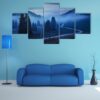 Forest In Foggy Mountains - Nature 5 Panel Canvas Art Wall Decor
