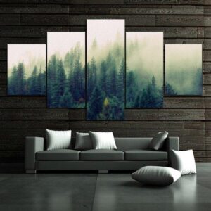 Forest Lanscape - Nature 5 Panel Canvas Art Wall Decor