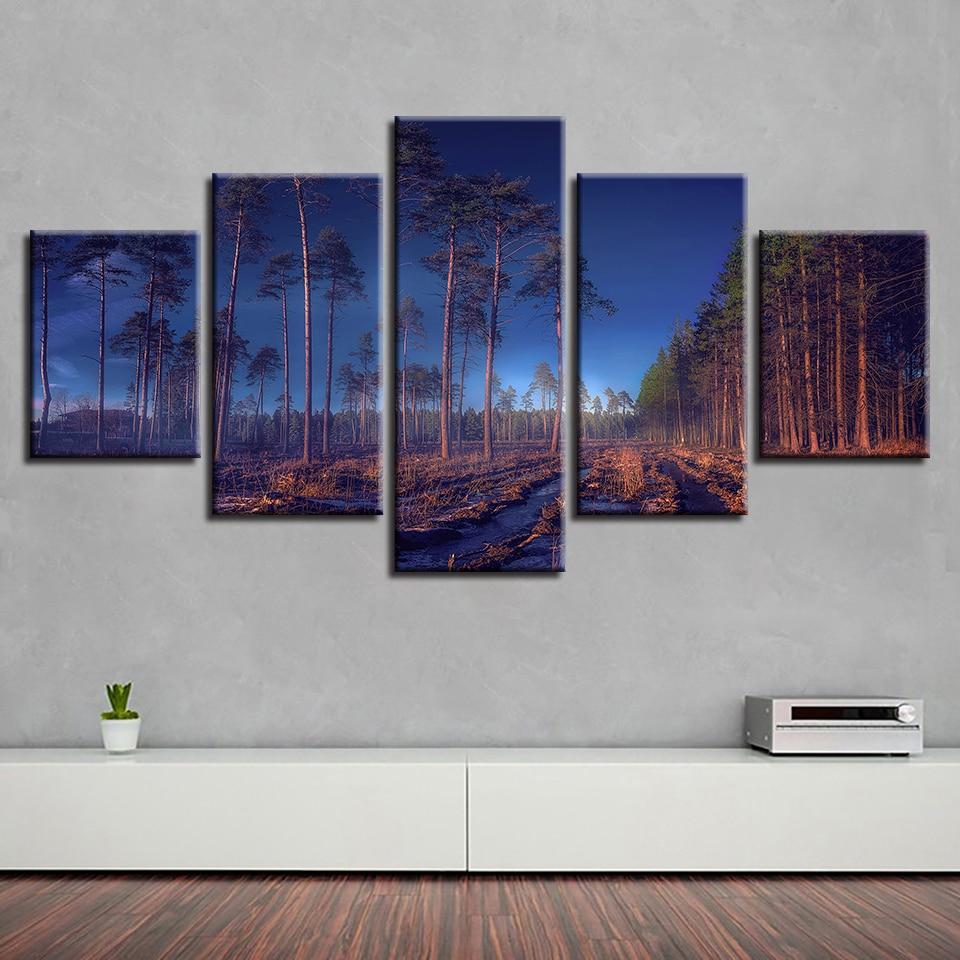 Forest Natural - Nature 5 Panel Canvas Art Wall Decor Forest Natural - Nature 5 Panel Canvas Art Wall Decor