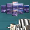 Forest River Snow - Nature 5 Panel Canvas Art Wall Decor