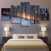 Forest Snow 2 - Nature 5 Panel Canvas Art Wall Decor