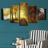 Forest Trail Sunshine - Nature 5 Panel Canvas Art Wall Decor