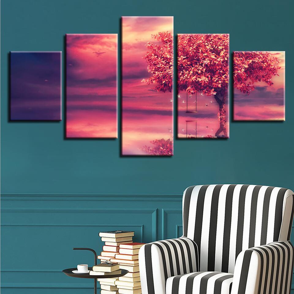 Forest Tree Beautiful - Nature 5 Panel Canvas Art Wall Decor Forest Tree Beautiful - Nature 5 Panel Canvas Art Wall Decor