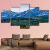Forest With Mounatain In Dallas - Nature 5 Panel Canvas Art Wall Decor