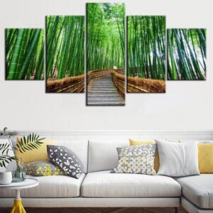 Forest Woods 2 - Nature 5 Panel Canvas Art Wall Decor