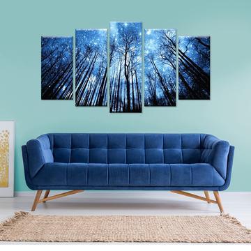Foresty Skies - Nature 5 Panel Canvas Art Wall Decor Foresty Skies - Nature 5 Panel Canvas Art Wall Decor
