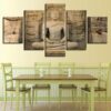 Fortitude Buddha - Religion 5 Panel Canvas Art Wall Decor